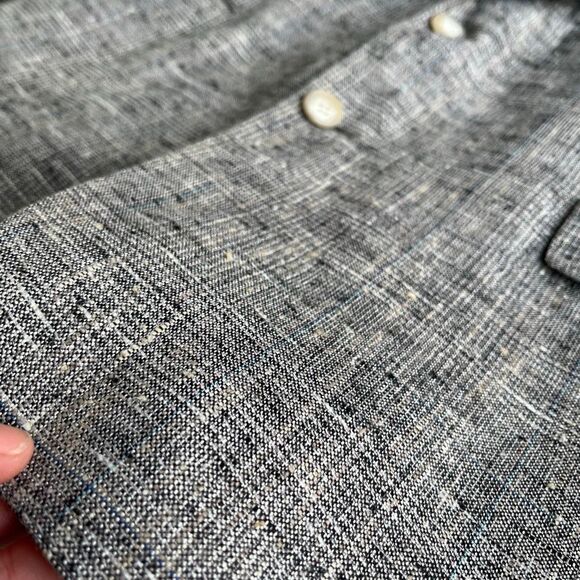 VTG Cricketeer Sport Coat Gray Woven Textured Blazer Silk Blend USA 44R ACTWU